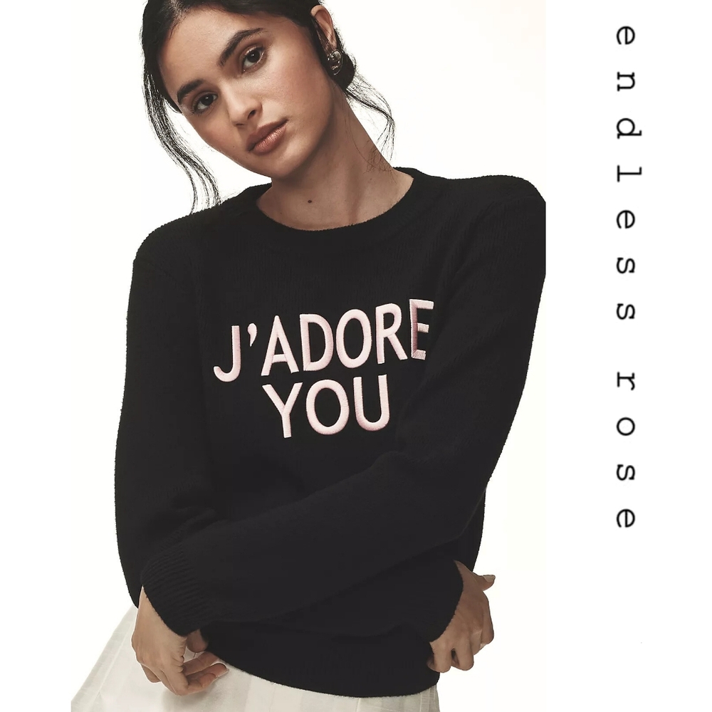 Anthropologie - Endless Rose - J'AdoreYou Motif Sweater - Picture 4 of 7